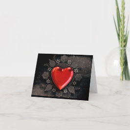 Romantisk Blommigt Heart Valentine Kärlek Helgkort
