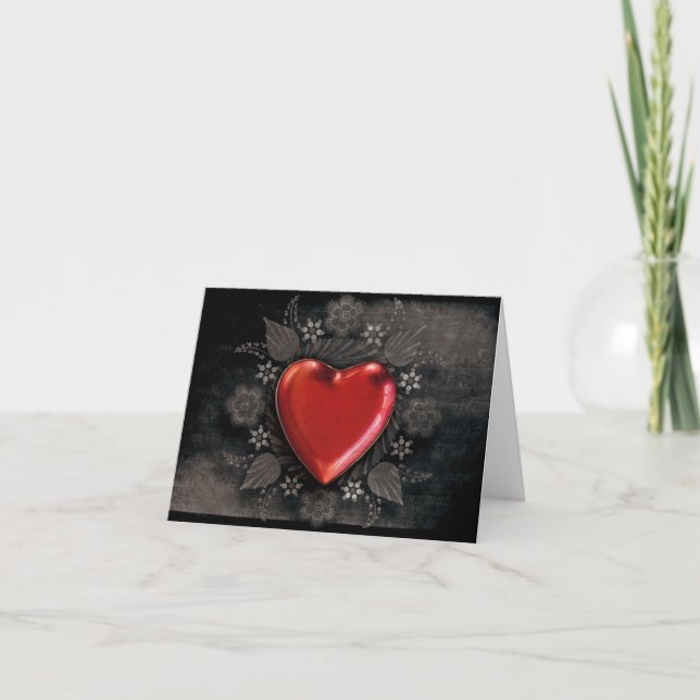 Romantisk Blommigt Heart Valentine Kärlek Helgkort (Framsida)