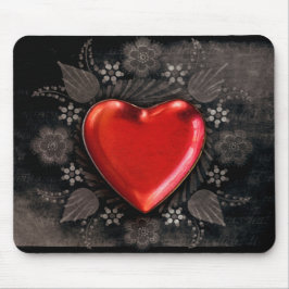 Romantisk Blommigt Heart Valentine Kärlek Musmatta