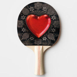 Romantisk Blommigt Heart Valentine Kärlek Pingisracket