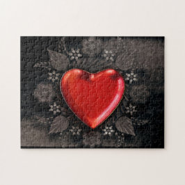 Romantisk Blommigt Heart Valentine Kärlek Pussel