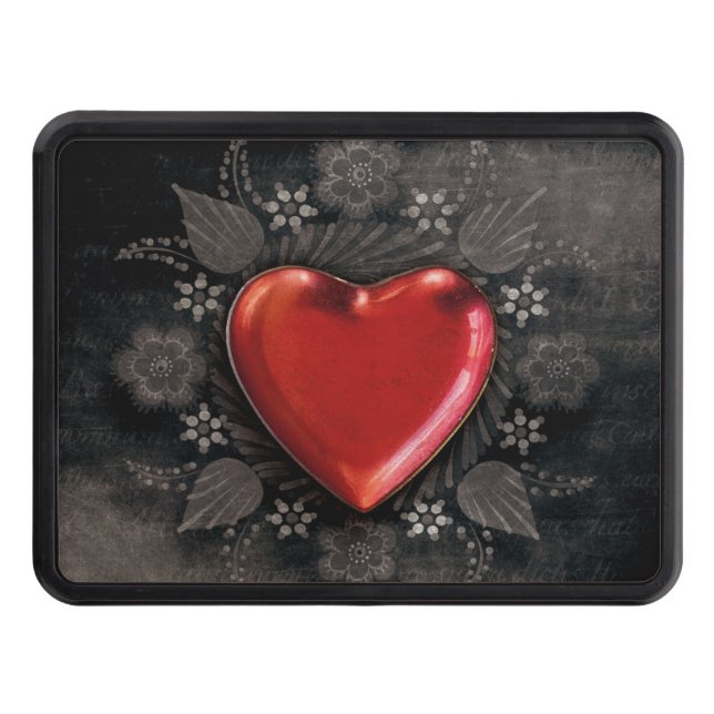 Romantisk Blommigt Heart Valentine Kärlek Skydd För Dragkrok (Framsidan)