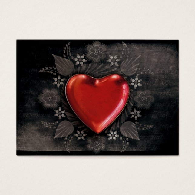 Romantisk Blommigt Heart Valentine Kärlek Visitkort (Framsidan)