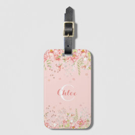 Romantisk Blommigt Namn Monogram Bagagebricka