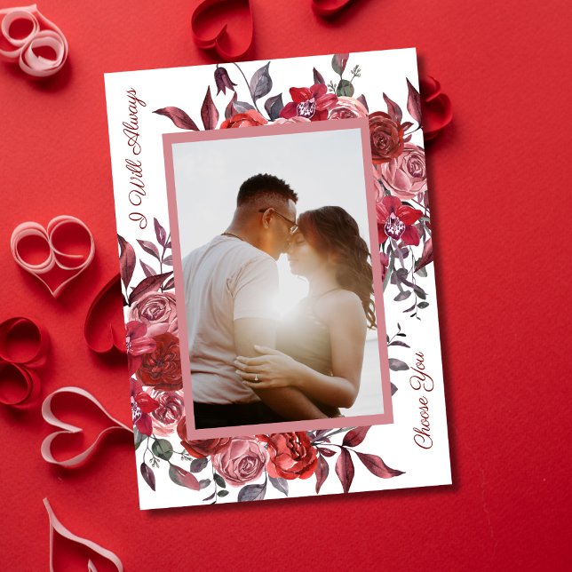 Romantisk Blommigt Photo I Kärlek You Valentine Da Julkort (Skapare uppladdad)