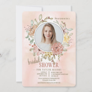 Romantisk Blommigt Photo Möhippa Inbjudningar