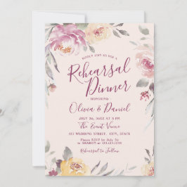 Romantisk blommigt - repetitionsmiddag inbjudningar