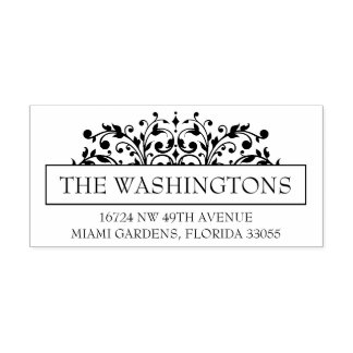 Romantisk Blommigt Returadress Frimärke för kuvert Stämpel