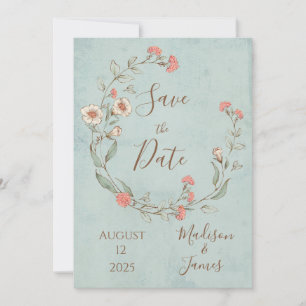 Romantisk Blommigt Script Hand plockade Chic Bröll Spara Datumet
