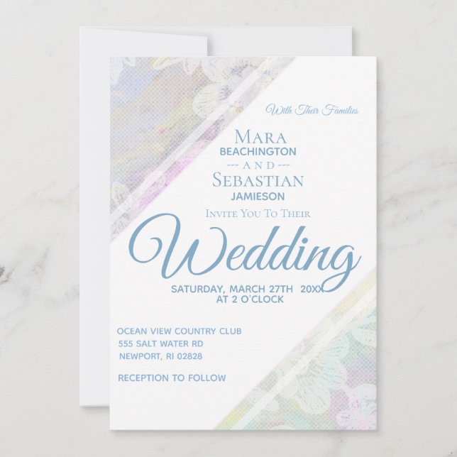 *~* Romantisk Blommigt Snöre Vintage bröllop Inbjudningar (Framsida)