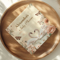 Romantisk Blommigt Svan Baby Shower
