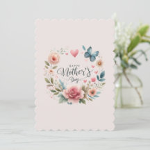 Romantisk Blommigt Utandning Lycklig Mors dag