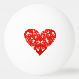 Romantisk Blommigt Valentine Heart Pingisboll