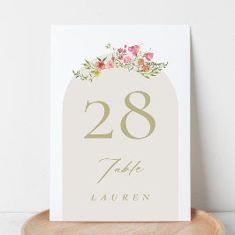 romantisk blommigt vår trädgårdsbröllop bordsnummer