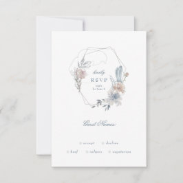 Romantisk Blommigt Vattenandningsfärg Monogram OSA Kort