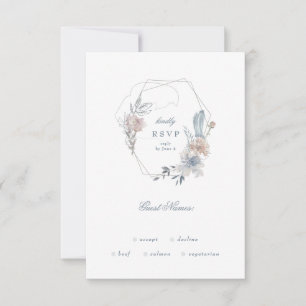 Romantisk Blommigt Vattenandningsfärg Monogram OSA Kort