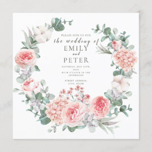 Romantisk Blommigt Vattenfärgning Watercolor Wande Inbjudningar