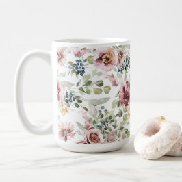 Romantisk blommigt vintage kaffe mugg