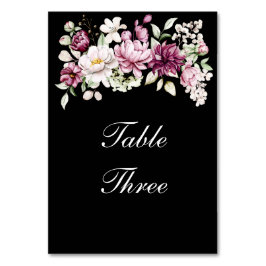 Romantisk Blomning Floral Peony Bordsnummer