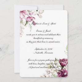 Romantisk Blomning Floral Peony Inbjudningar