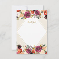 Romantisk blomster burgunder + persika brevpapper