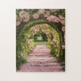 Romantisk blomsterbåge trädgårdsstig för kvinnor pussel