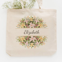 Romantisk blomsterbukett bröllopspresent tygkasse
