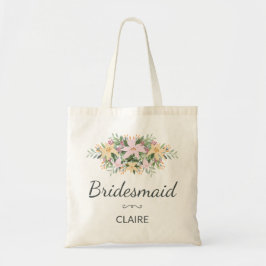Romantisk blomsterbukett brudtärna tygkasse