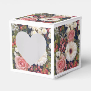 Romantisk blomsterbukett presentaskar