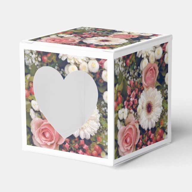 Romantisk blomsterbukett presentaskar (Framsidan Sidan)