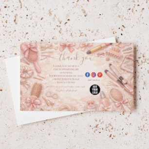 Romantisk blomsterfrisör branding tack kort
