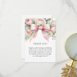 Romantisk blomsterguldröd slinga babyfirande tack kort