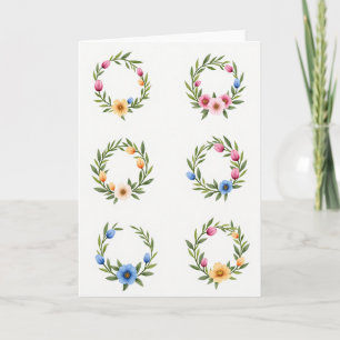 Romantisk blomsterkärlek vattenfärgkort kort