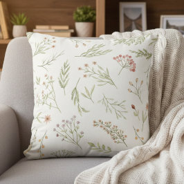 Romantisk blomsterkudde i botanisk stil kudde