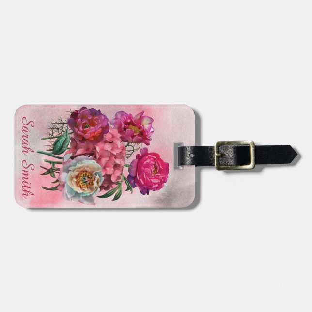 Romantisk blomsterträdgård bagagebricka (Horisontell Framsida)