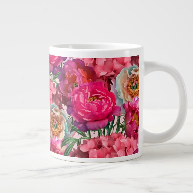 Romantisk blomsterträdgård jumbo mugg (Höger)
