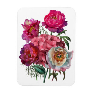 Romantisk blomsterträdgård magnet