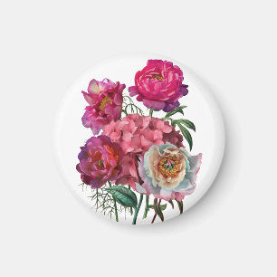 Romantisk blomsterträdgård magnet