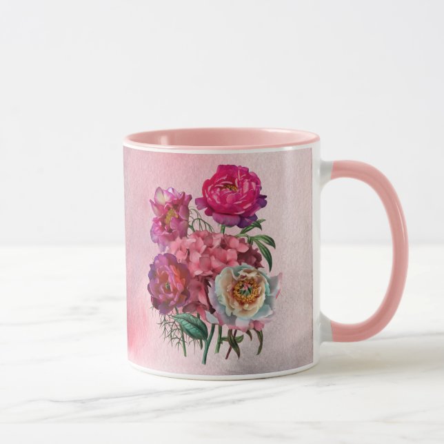 Romantisk blomsterträdgård mugg (Höger)