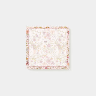 Romantisk blomsterträdgård post-it block