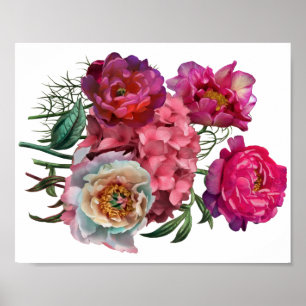 Romantisk blomsterträdgård poster