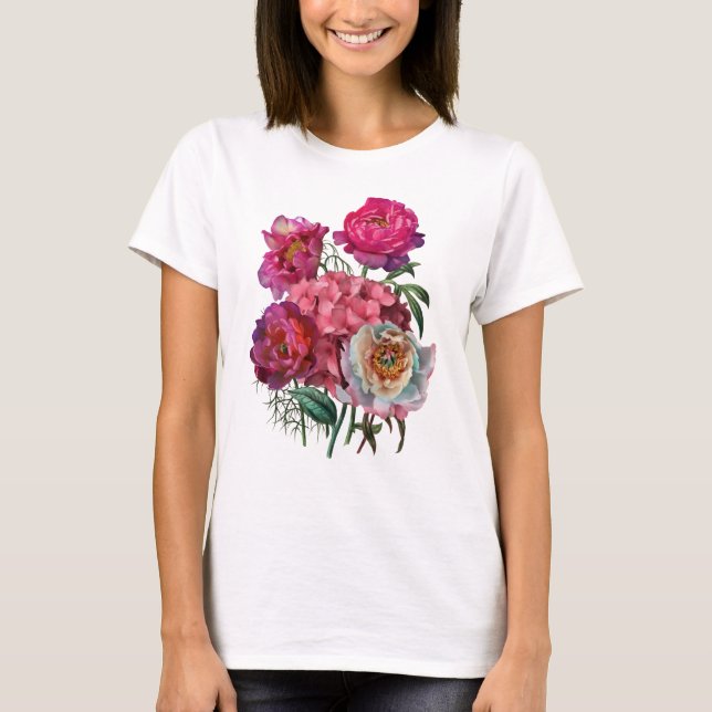 Romantisk blomsterträdgård t shirt (Framsida)