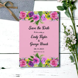 Romantisk Bloom Ro, sommarBlommigten Bröllop Spara Datumet