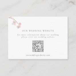 Romantisk Blush Blommig Bröllops QR-kod Tilläggskort