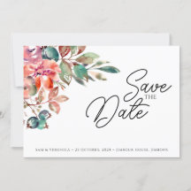 Romantisk Blush Mauve Horisontell Save the Date-ko