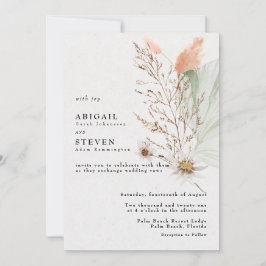 Romantisk Bohemisk Blommig Bröllop Inbjudningar