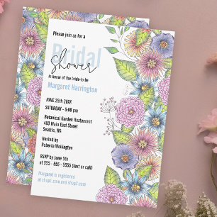 Romantisk bohemisk Möhippa för blomningsblommor Inbjudningar