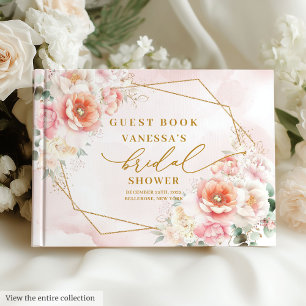 Romantisk Boho Roséguld Glitter Bröllopsfest Gästböcker