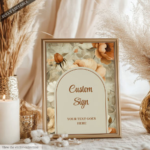 Romantisk Boho Terrakotta Sagegrön Anpassad Bröllo Poster