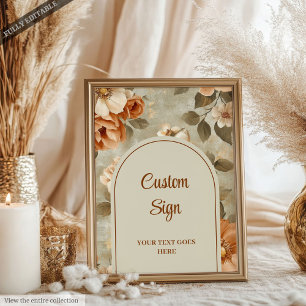 Romantisk Boho Terrakotta Sagegrön Personlig  Poster